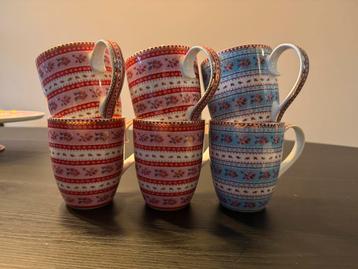 Pip Studio mokken groot 4x roze, 2x blauw beschikbaar voor biedingen