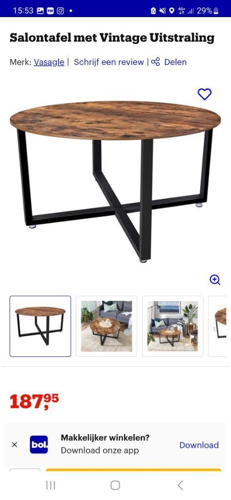 Nieuw in doos ronde salontafels vintage industriele look, Huis en Inrichting, Tafels | Salontafels, Nieuw, Minder dan 50 cm, 50 tot 100 cm