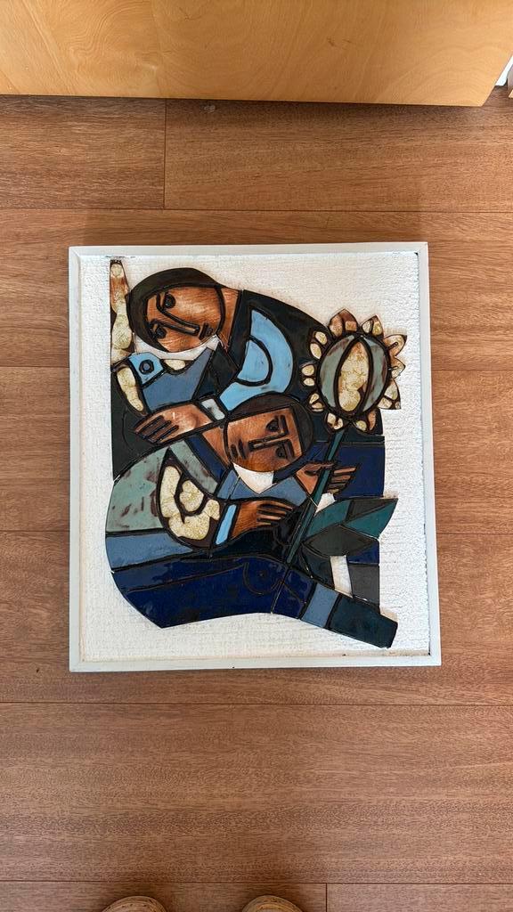 Handgemaakt keramisch schilderij van Henk Potters, Antiek en Kunst, Antiek | Keramiek en Aardewerk, Ophalen of Verzenden