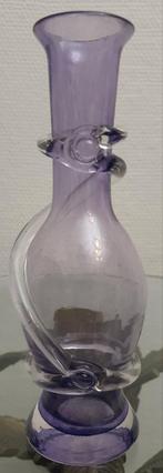 Vaasje mondgeblazen doorzichtig paars glas design glaskunst, Antiek en Kunst, Antiek | Glas en Kristal, Ophalen of Verzenden