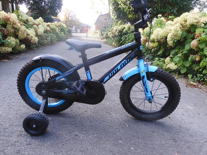 prachtige zwarte 14 inch Volare Rocky met zijwielen, Fietsen en Brommers, Fietsen | Kinderfietsjes, Zo goed als nieuw, Minder dan 16 inch