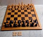 Schaak/dambord hout 44x44 cm, Schaakpionnen, damstenen, Ophalen of Verzenden