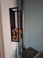 Haardhout rek zwart metaal, Huis en Inrichting, Haarden, Ophalen, Vrijstaande haard, Houthaard