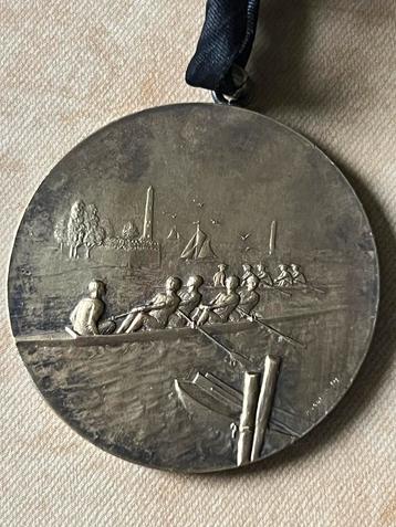 Zilveren medaille Roeiwedstrijd 1919 Deventer (Huguenin) beschikbaar voor biedingen