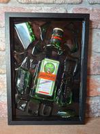 Jägermeister fles verwerkt in een lijst met Epoxy, Antiek en Kunst, Ophalen of Verzenden