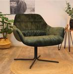 Groene fauteuil met draaivoet - Stijlvolle relaxstoel, Huis en Inrichting, Fauteuils, Ophalen, Minder dan 75 cm, Zo goed als nieuw
