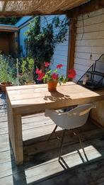 Tuintafel en bank van steigerhout, Ophalen, Gebruikt, Rechthoekig, Hout