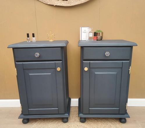 Nachtkastjes set Midnight Blue, Huis en Inrichting, Slaapkamer | Nachtkastjes, Gebruikt, 70 cm of meer, Minder dan 45 cm, Hout