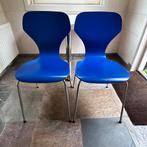 Phoenix Made in Denmark Blauwe Houten Stoelen 2stuks, Ophalen, Gebruikt, Twee, Blauw