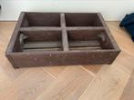 Zwaar oud houten gruttersbak bak verdeling wandkastje kist, Antiek en Kunst, Curiosa en Brocante, Ophalen of Verzenden