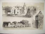 15 / Kasteel de Gelder /Boerderij Scherpenzeel /Rande 1876, Antiek en Kunst, Ophalen of Verzenden