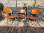 3 mooie vintage/ industriële School/ kantine stoelen, Drie, Vintage, Bruin, Zo goed als nieuw