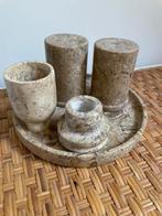 Marmeren marmer natuursteen plateau dienblad kandelaar, Huis en Inrichting, Ophalen of Verzenden, Zo goed als nieuw