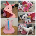 Set: Unicorn neksteun en 3 unicorn knuffels, Ophalen of Verzenden, Zo goed als nieuw
