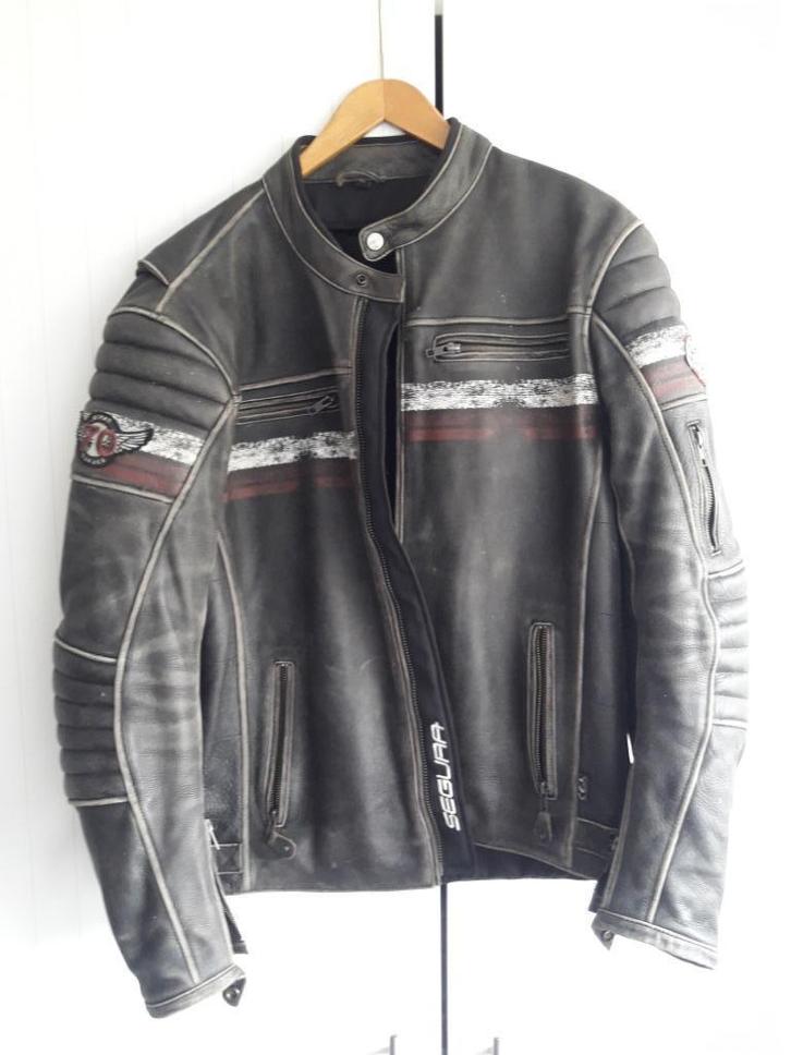Segura 70 Cruze leren retro biker motorjack - zwart XL, Motoren, Kleding | Motorkleding, Jas | leer, Heren, Nieuw met kaartje
