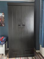 WOOOD Connect Zwarte Kledingkast met 2 Deuren en Lade, Nieuw, 50 tot 100 cm, Modern, 50 tot 75 cm