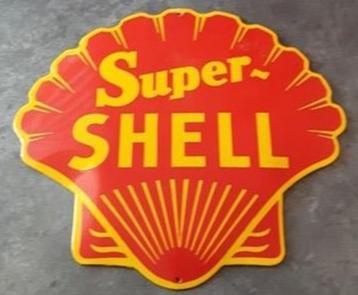 Super shell emaillen benzine olie reclame bord garage borden beschikbaar voor biedingen