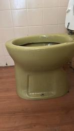Vintage 1960-1979 groene toiletpot en fonteintje, Ophalen of Verzenden, Gebruikt, Steen, Toilet