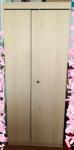 Vleugeldeuren Kledingkast – licht houtkleur, Gebruikt, Eenvoudig / Tijdloos / Scandinavisch geïnspireerd, 50 tot 75 cm, 50 tot 100 cm