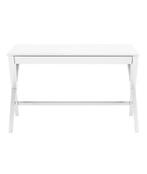 Wit bureau met travertin bladen, Huis en Inrichting, Ophalen, Zo goed als nieuw, Bureau