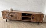 Magazijn Leegverkoop TV meubel NIEUW Carved mangohout metaal, Nieuw, Ophalen of Verzenden, Info@wkhome.nl, Argonweg 20 Amersfoort