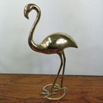 Vintage messing beeld Flamingo. Beeldje van Flamingo, Verzamelen, Beelden en Beeldjes, Ophalen of Verzenden, Zo goed als nieuw