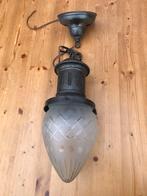 Antieke hanglamp met geslepen glas, Antiek en Kunst, Ophalen of Verzenden