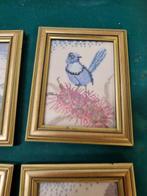 schilderijtjes geborduurd met vogels, Ophalen of Verzenden