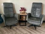 Set (2) Gealux Twinz Luxe Relaxfauteuil Leer grijs, Ophalen, Zo goed als nieuw, Leer, 75 tot 100 cm