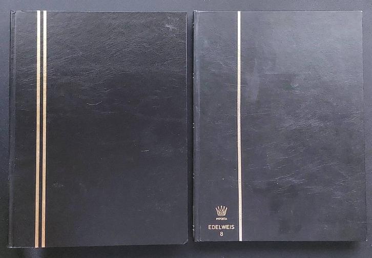 2 postzegelalbums met 16 en 8 dubbelzijdige insteekbladen, Postzegels en Munten, Postzegels | Toebehoren, Verzamelalbum, Ophalen of Verzenden