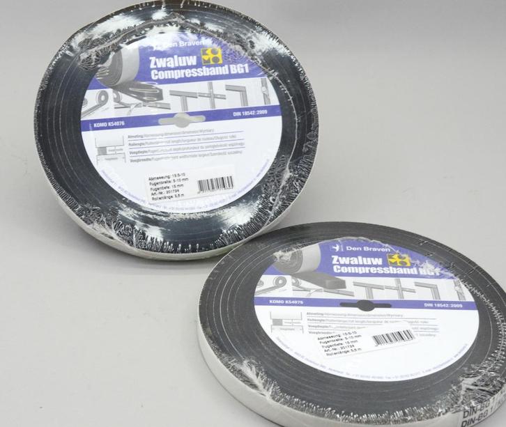 Compriband Compressband 4 rol 15/20mm . totaal 20m., Doe-het-zelf en Verbouw, IJzerwaren en Bevestigingsmiddelen, Nieuw, Overige typen