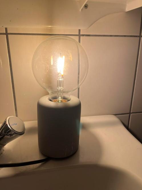 Tafellamp met Edison lamp, Huis en Inrichting, Lampen | Tafellampen, Zo goed als nieuw, Minder dan 50 cm, Glas, Ophalen of Verzenden