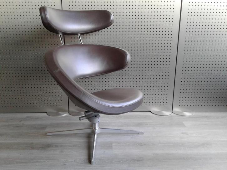 Variér (Stokke) Peel (Donkerbruin Leder), Heel Mooi!, Huis en Inrichting, Fauteuils, Zo goed als nieuw, Leer, Metaal, Overige materialen