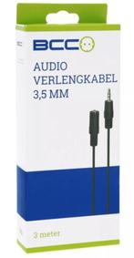 BCC Audio verlengkabel 3,5mm Jack Koppeling Stereo 3M Nieuw, Ophalen of Verzenden, Nieuw, 2 tot 5 meter, Overige kabels