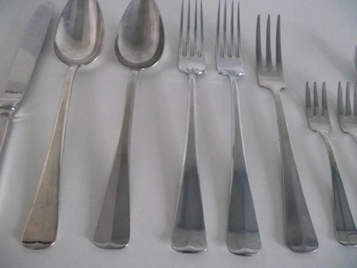 11 stuks vintage Haags Lof bestek 10x RVS 1x verzilverd p st, Antiek en Kunst, Antiek | Bestek, Ophalen of Verzenden