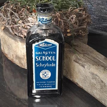 Oude Klutman galnoten school schrijfinkt 1 liter fles beschikbaar voor biedingen