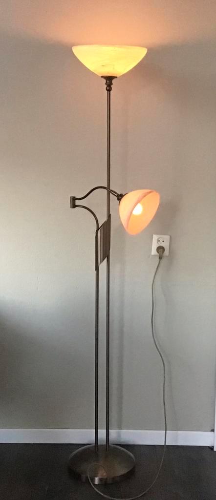 STEINHAUER Vloerlamp brons vintage met leeslamp * 2492, Huis en Inrichting, Lampen | Vloerlampen, Zo goed als nieuw, 150 tot 200 cm