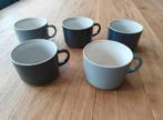 Cappuccino mokken Hema 5 stuks licht- en donkergrijs, Ophalen of Verzenden, Aardewerk, Overige stijlen, Kop(pen) en/of Schotel(s)