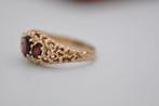 Vintage 9 karaat ring met Granaat, Vintage, 18 tot 19, Vintage, Vintage