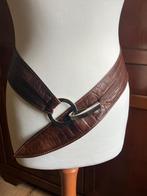 Bruine lederen heupriem croco, Kleding | Dames, Riemen en Ceinturen, Verzenden, Echt leder, Heupriem, Zo goed als nieuw
