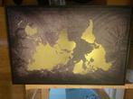 Wereldkaart canvas, Ophalen of Verzenden, Schilderij, Minder dan 50 cm