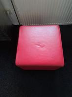 Montel Design Poef - Rood Leer, Minder dan 50 cm, Gebruikt, Design, Vierkant