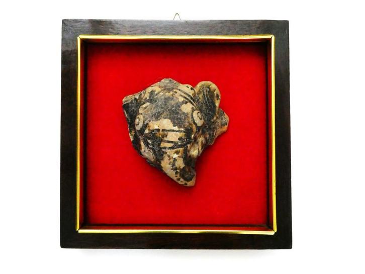 Fragment ingelijst van een olifant beeld, Antiek en Kunst, Curiosa en Brocante, Ophalen of Verzenden