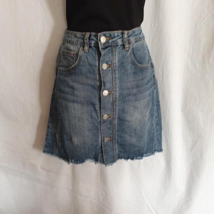 Stoere spijkerrok mt M merk Miss Bonbon, Kleding | Dames, Rokken, Zo goed als nieuw, Maat 38/40 (M), Blauw, Boven de knie, Ophalen of Verzenden