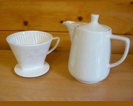 Stenen Van Nelle koffiepot met stenen Melitta koffiefilter, Huis en Inrichting, Keuken | Servies, Nieuw, Overige typen, Overige stijlen