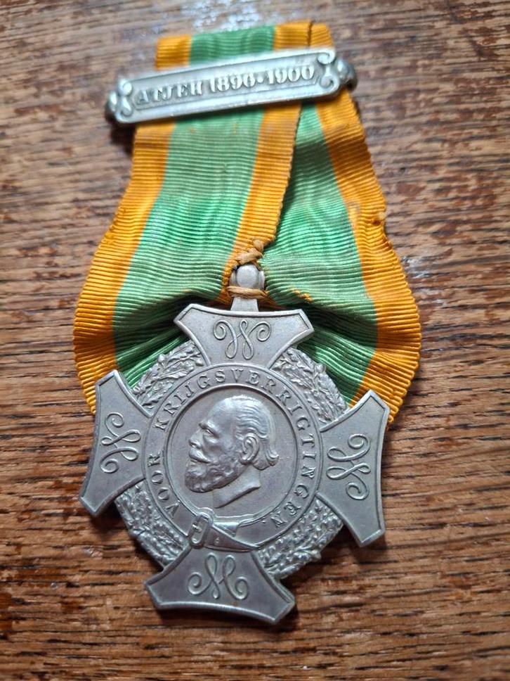 Atjeh Medaille 1896-1900, Verzamelen, Militaria | Algemeen, Landmacht, Lintje, Medaille of Wings, Azië, Ophalen of Verzenden