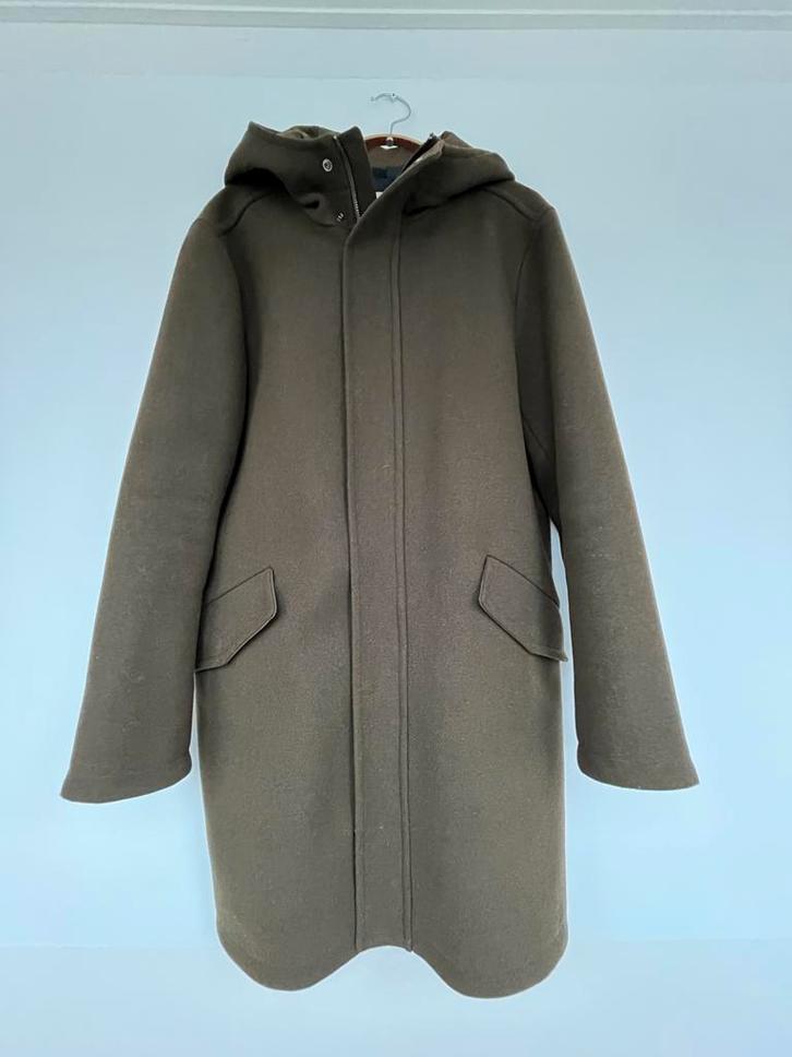 Mango Man wollen jas - Maat M - Donkergroen, Kleding | Heren, Jassen | Winter, Zo goed als nieuw, Maat 48/50 (M), Groen, Ophalen of Verzenden