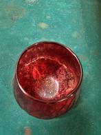 waxinelicht rood glas, Ophalen of Verzenden