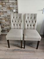2x eetkamerstoel beige, Huis en Inrichting, Stoelen, Ophalen, Gebruikt, Twee, Overige kleuren