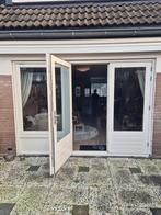 Dubbele openslaande buitendeuren met glas, Ophalen, Gebruikt, 120 cm of meer, 215 cm of meer